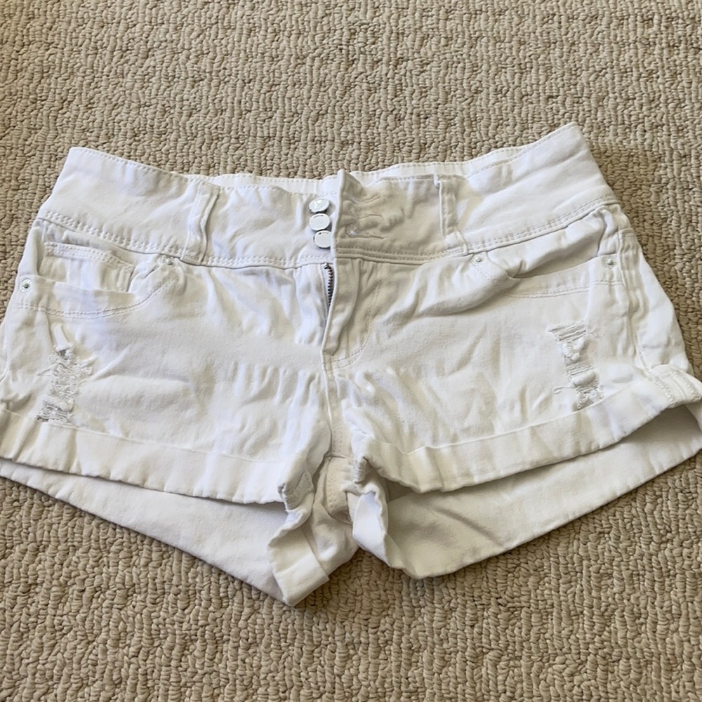 Guess White Jean Shorts